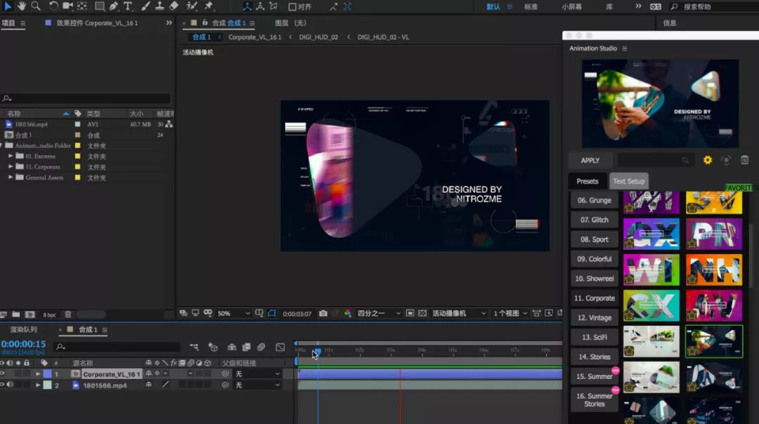 AE脚本：1500种视频特效动画预设 Video Library V3 Win/Mac
